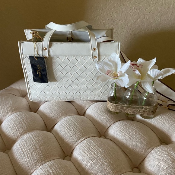 Grossi Bags Woven Look Cream Bag Tote Poshmark